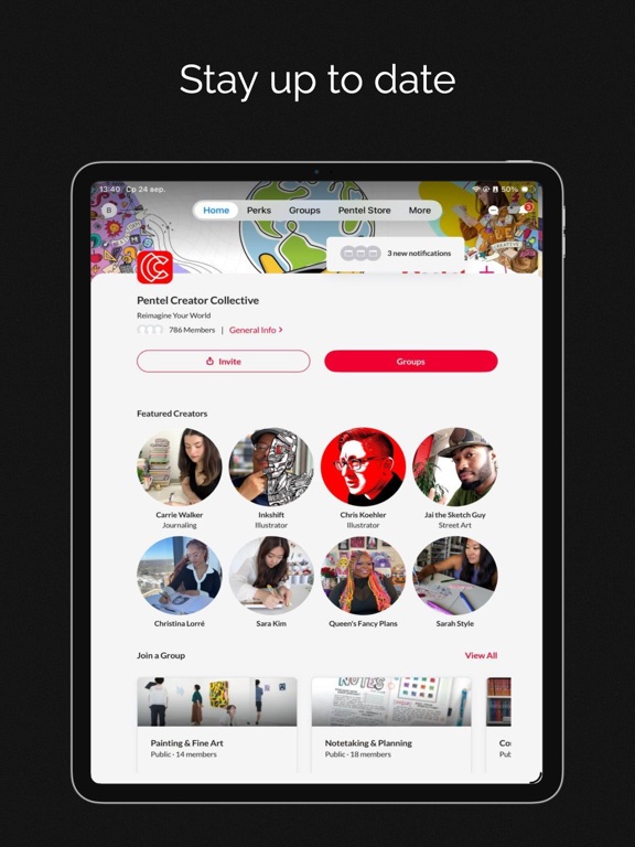 Pentel Creator Collective iPad screenshot 1 - Social Networking app