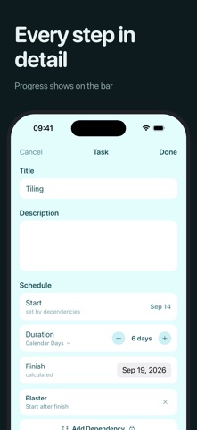 Simple Gantt chart: timeline Screenshot 6 of 7