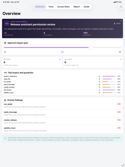 Toolwarrant: MCP Audit screenshot 2