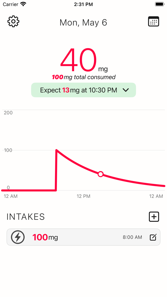 Caffeine Chart (iOS) 由: Steven Safreno Caffeine Chart (iOS) 由: Steven Safreno