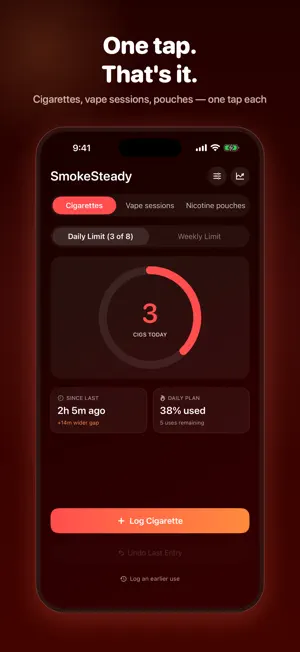 SmokeSteady: Nicotine Tracker screenshot 1