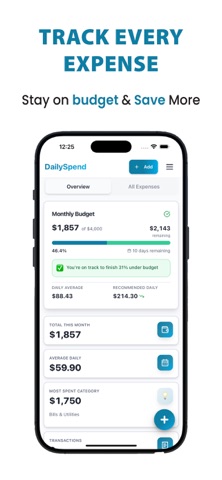 Daily Spend - Expense Tracker iPhone screenshot