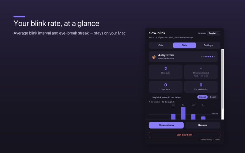 Slow Blink: Eye Strain Breaks screenshot