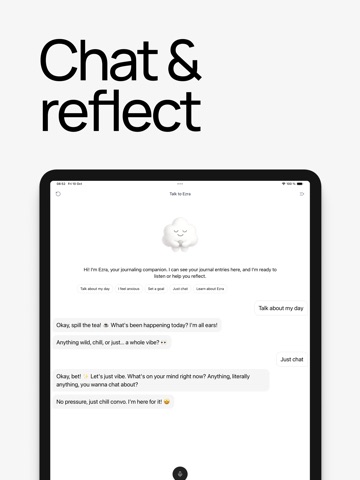 Ezra AI Journal — Therapy Chat iPad screenshot