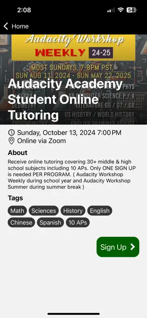 Audacity Sign Up screenshot 3