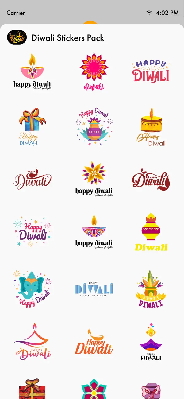 Screenshot #2 pour Diwali Stickers pack