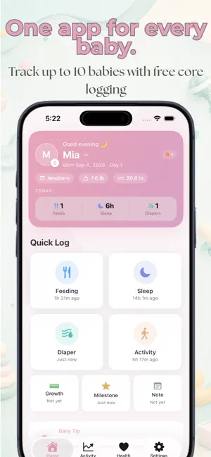 Nurly: Newborn Baby Tracker screenshot 1