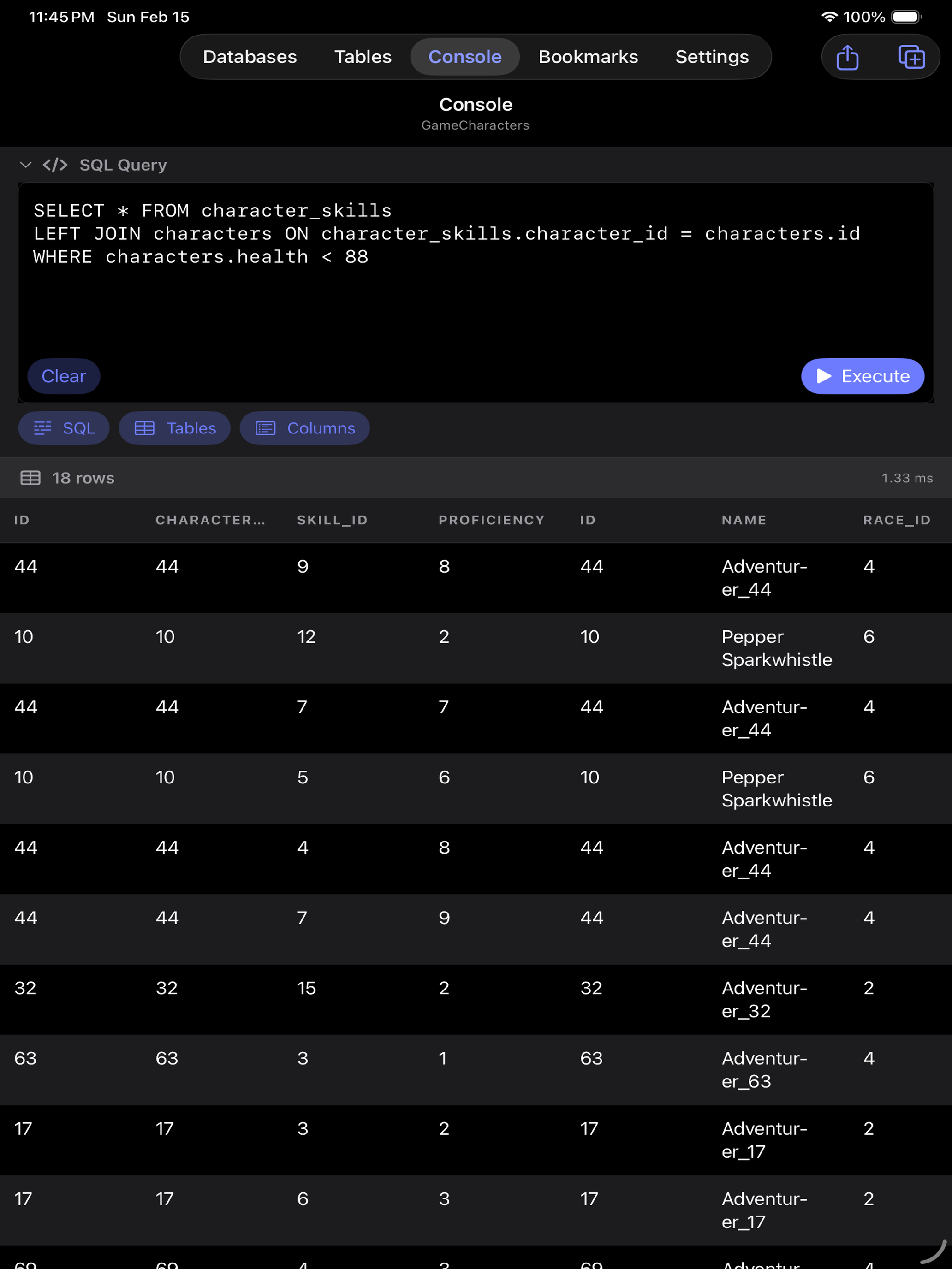 Tablewright: SQLite Editor