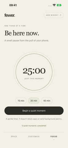 Fewer: Minimal Home Screen Screenshot 1 of 6