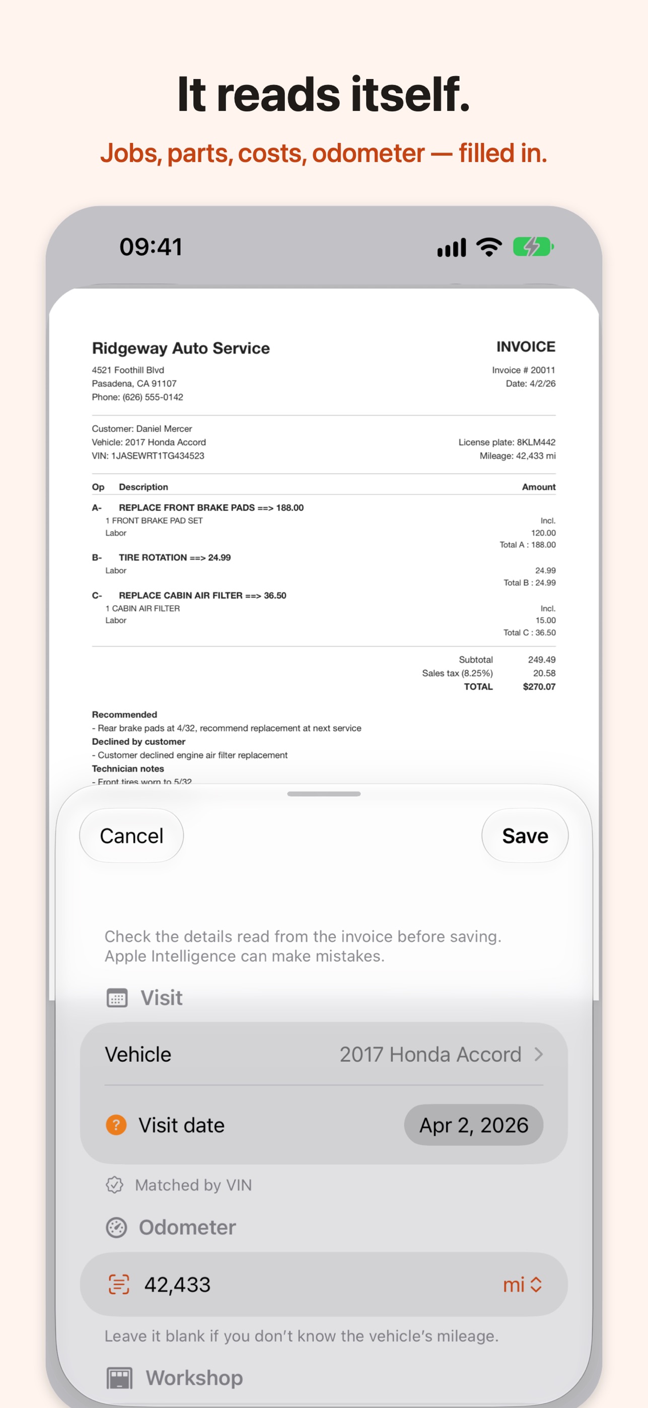 Screenshot 2 of Vehicare: Car Maintenance Log