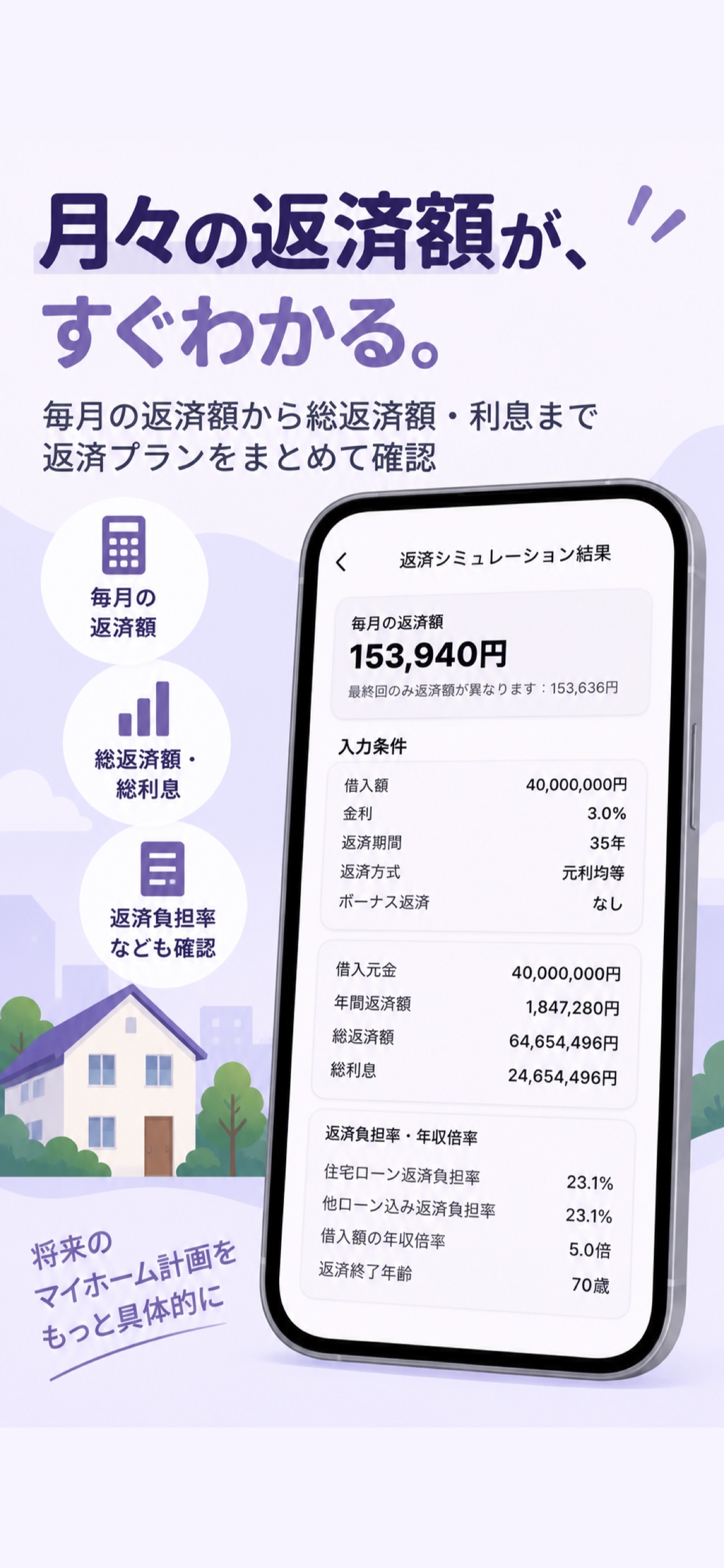 Screenshot 1 of 住宅ローンシミュレーター - AI返済診断