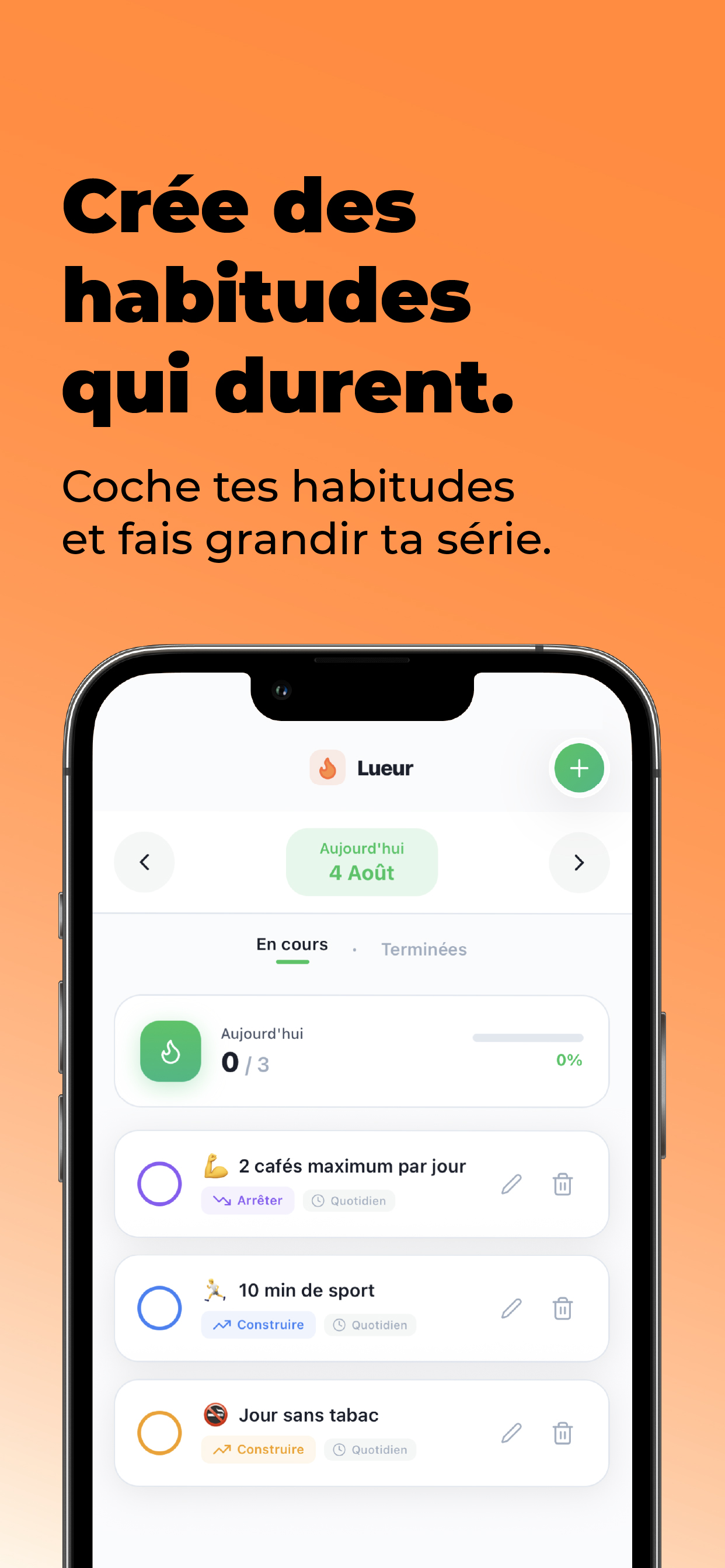 Lueur – Habitudes & Projets screenshot 2