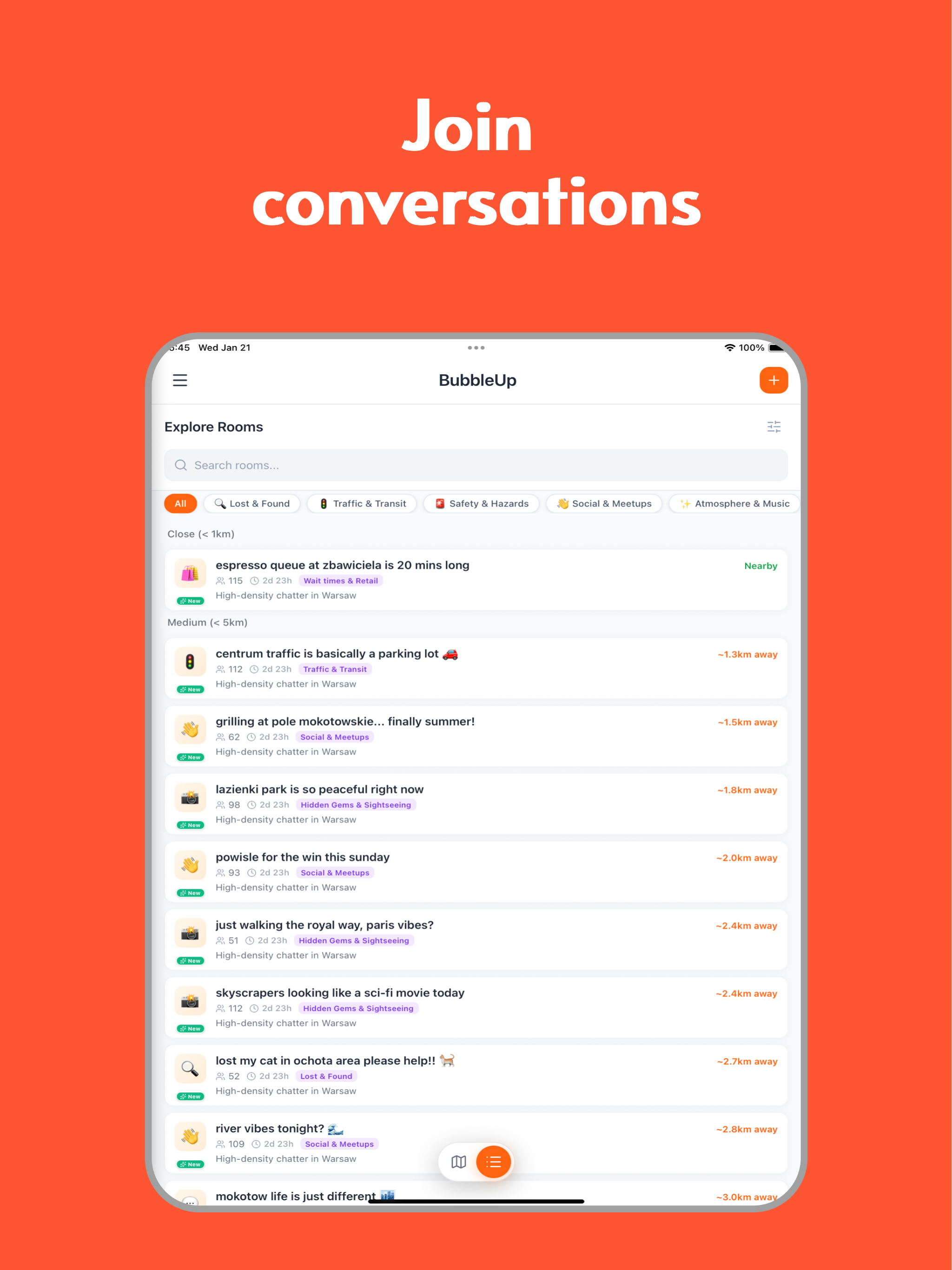 BubbleUp: Local Chat & Events