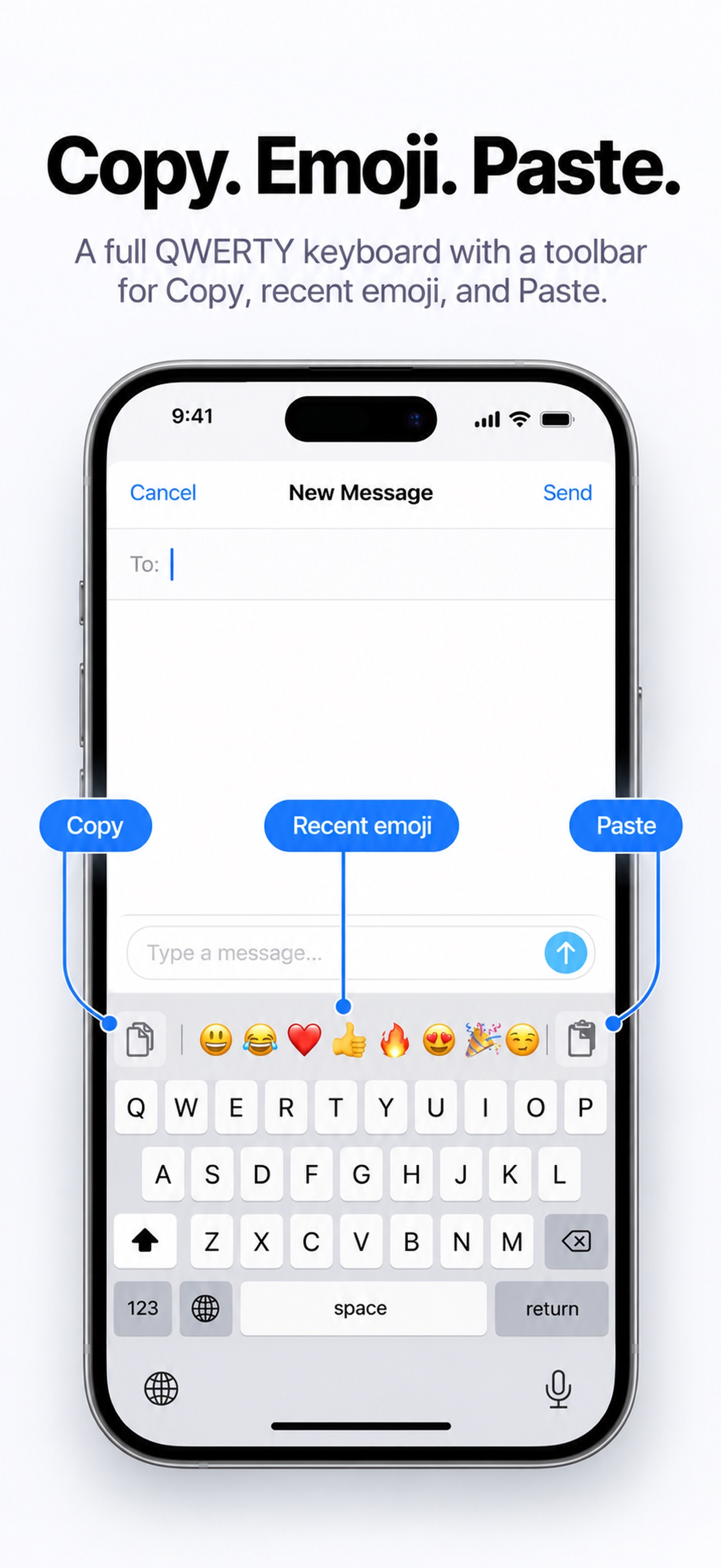 Screenshot 1 of Emoji Keyboard: Type & React