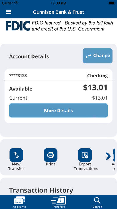 The Gunnison Bank and Trust Co Screenshot