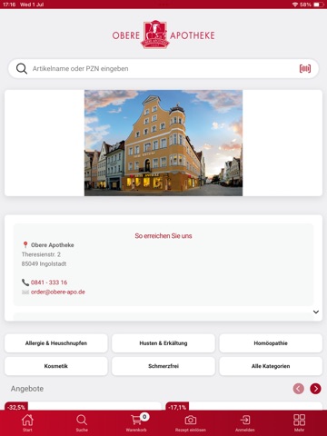 Obere Apotheke Ingolstadt iPad screenshot
