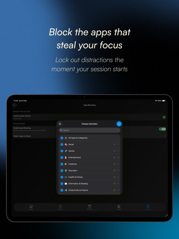 Hush: Focus & Pomodoro Timer iPad screenshot