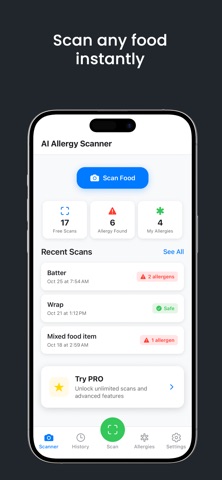 AI Allergy Scanner - Food iPhone screenshot