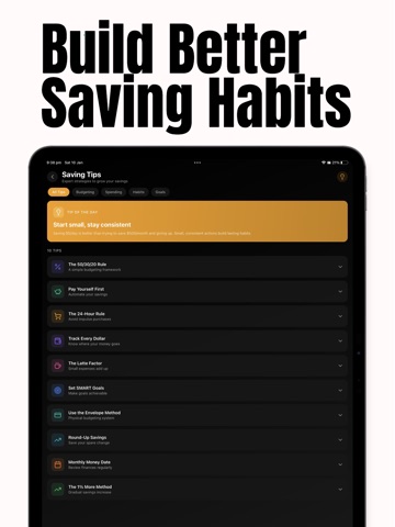 Finey - Financial Goal Tracker iPad screenshot