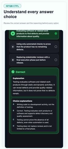 ISTQB CTFL v4 Exam Prep iPhone screenshot