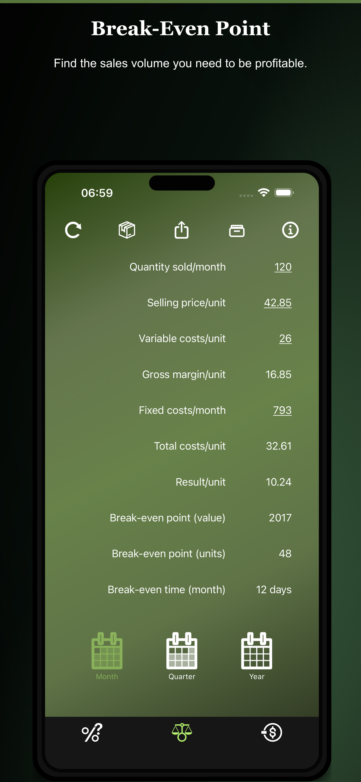 ProCalc.app: Margin, BreakEven screenshot 4