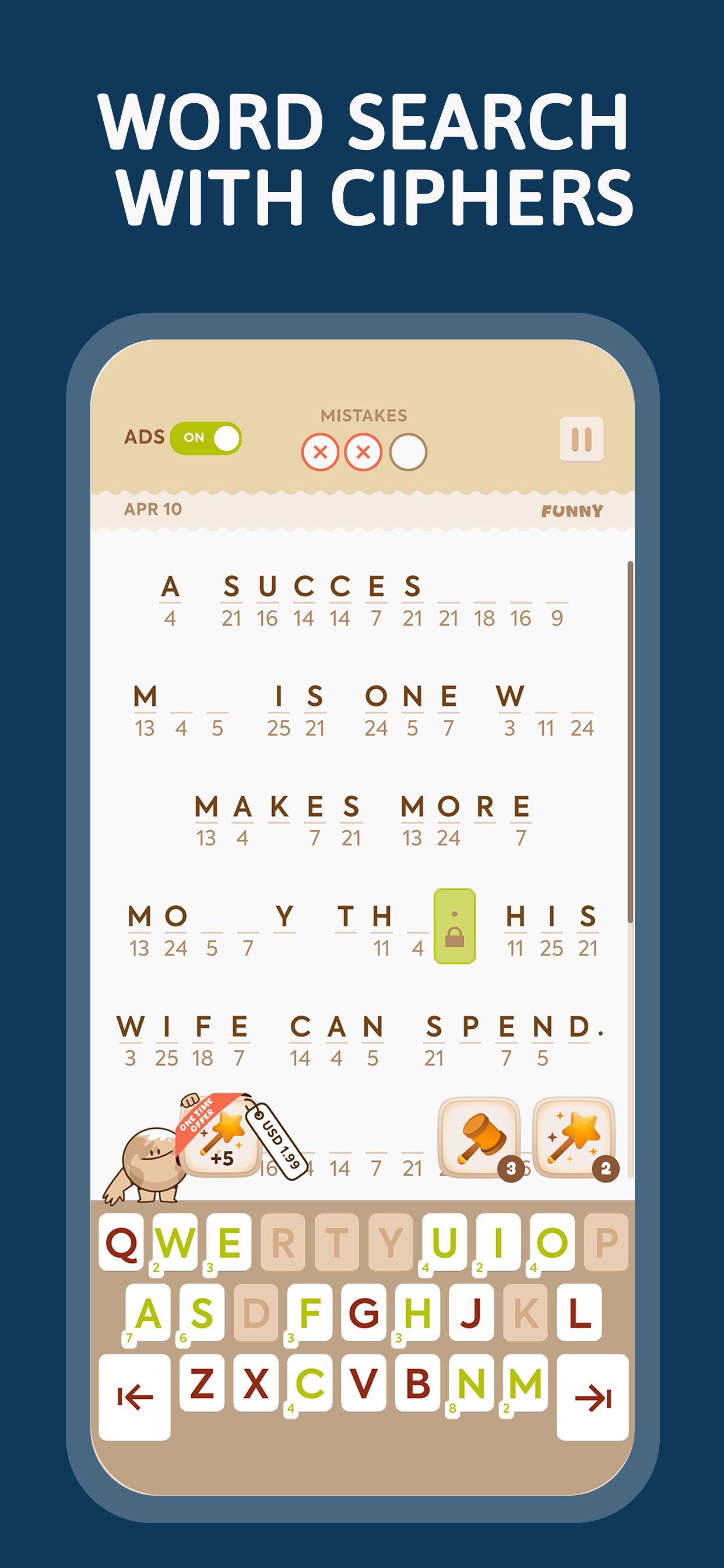 Cryptogram: Number & Word Game