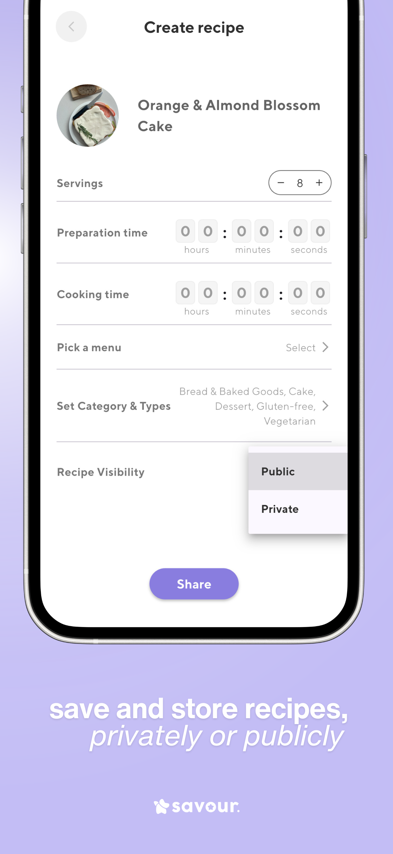 Savour: Your Recipes
