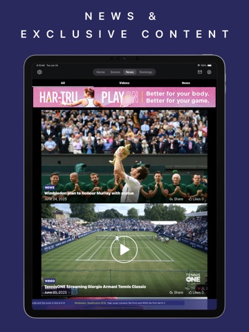 TennisONE - Tennis Live Scores iPad screenshot