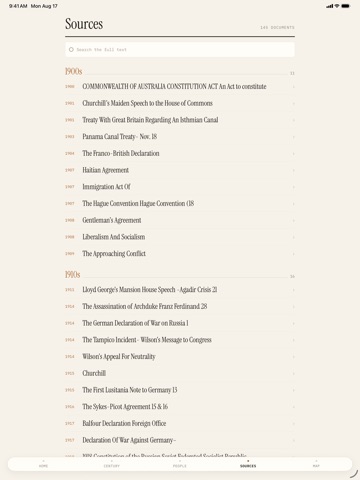 20th Century World History iPad screenshot