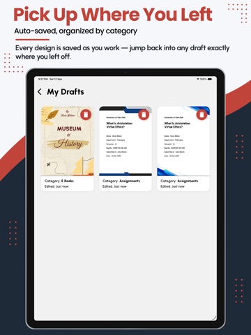 Cover Page Maker: Front Pages iPad screenshot