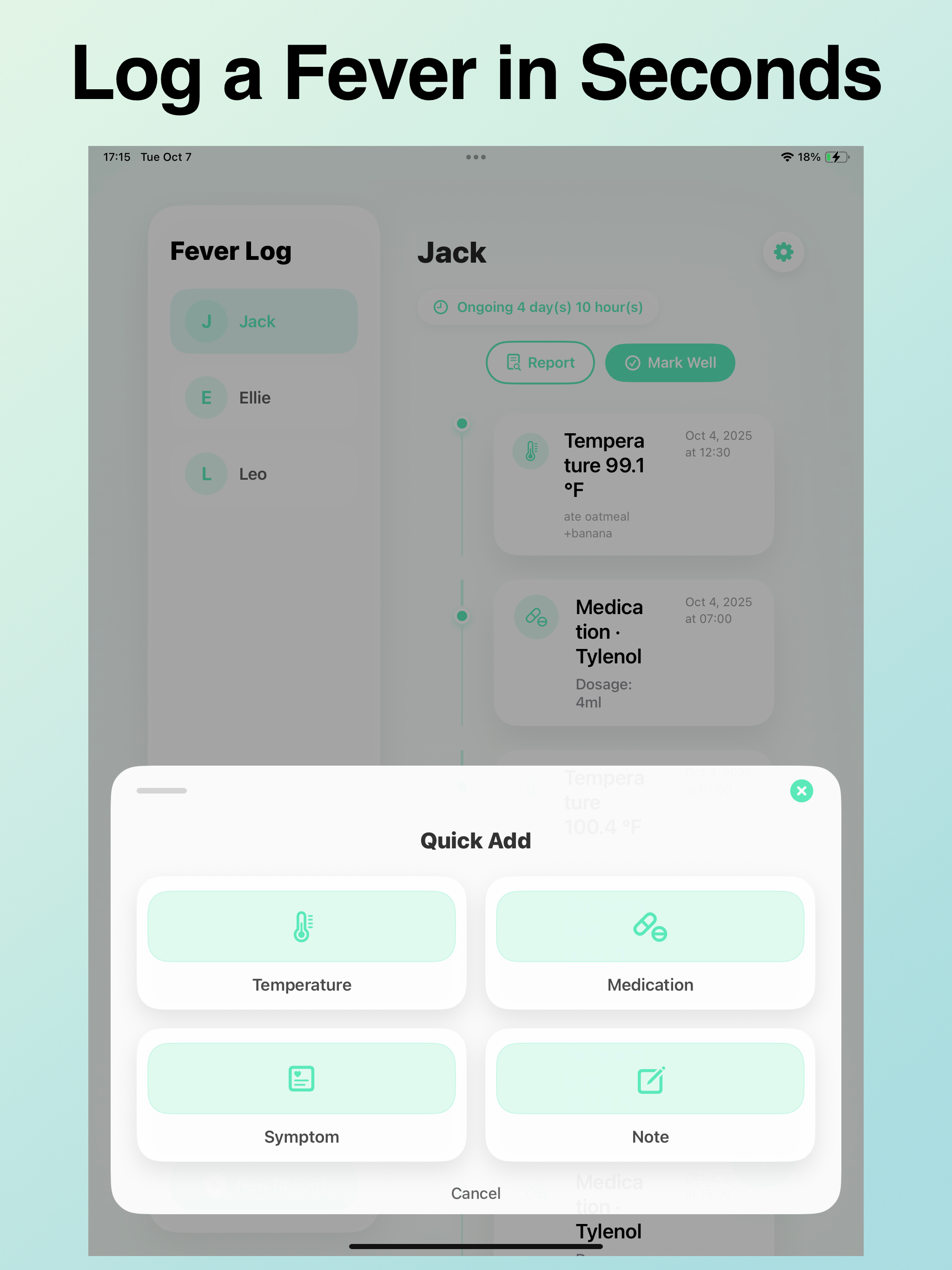Fever & Symptom Tracker Log screenshot 8