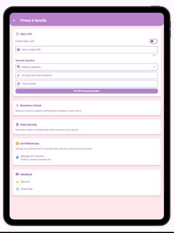 LunaCycle: Period Tracker iPad screenshot