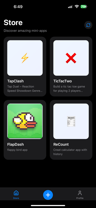 MiniApps Store, AI App Builder Screenshot 1 of 5