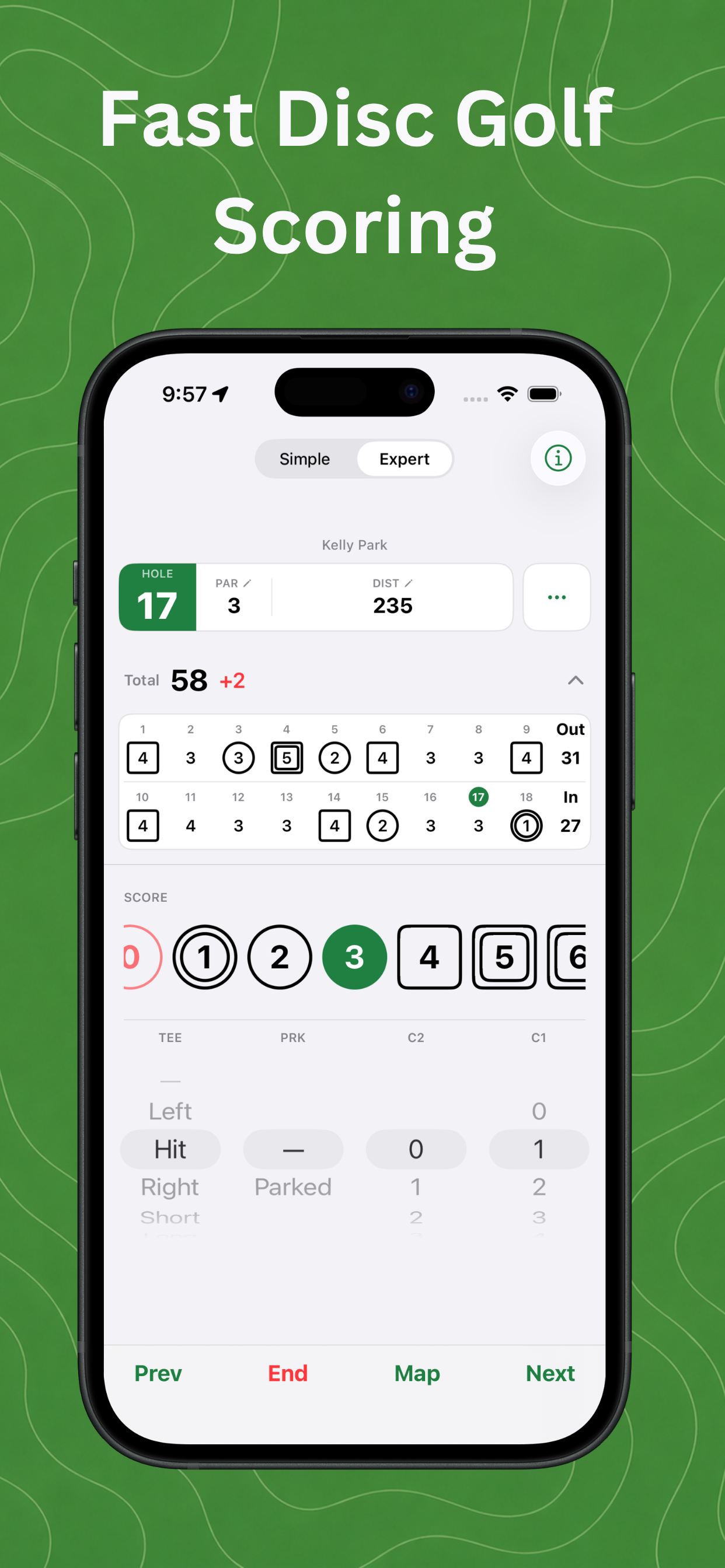 Disc Golf Scorecard + Stats