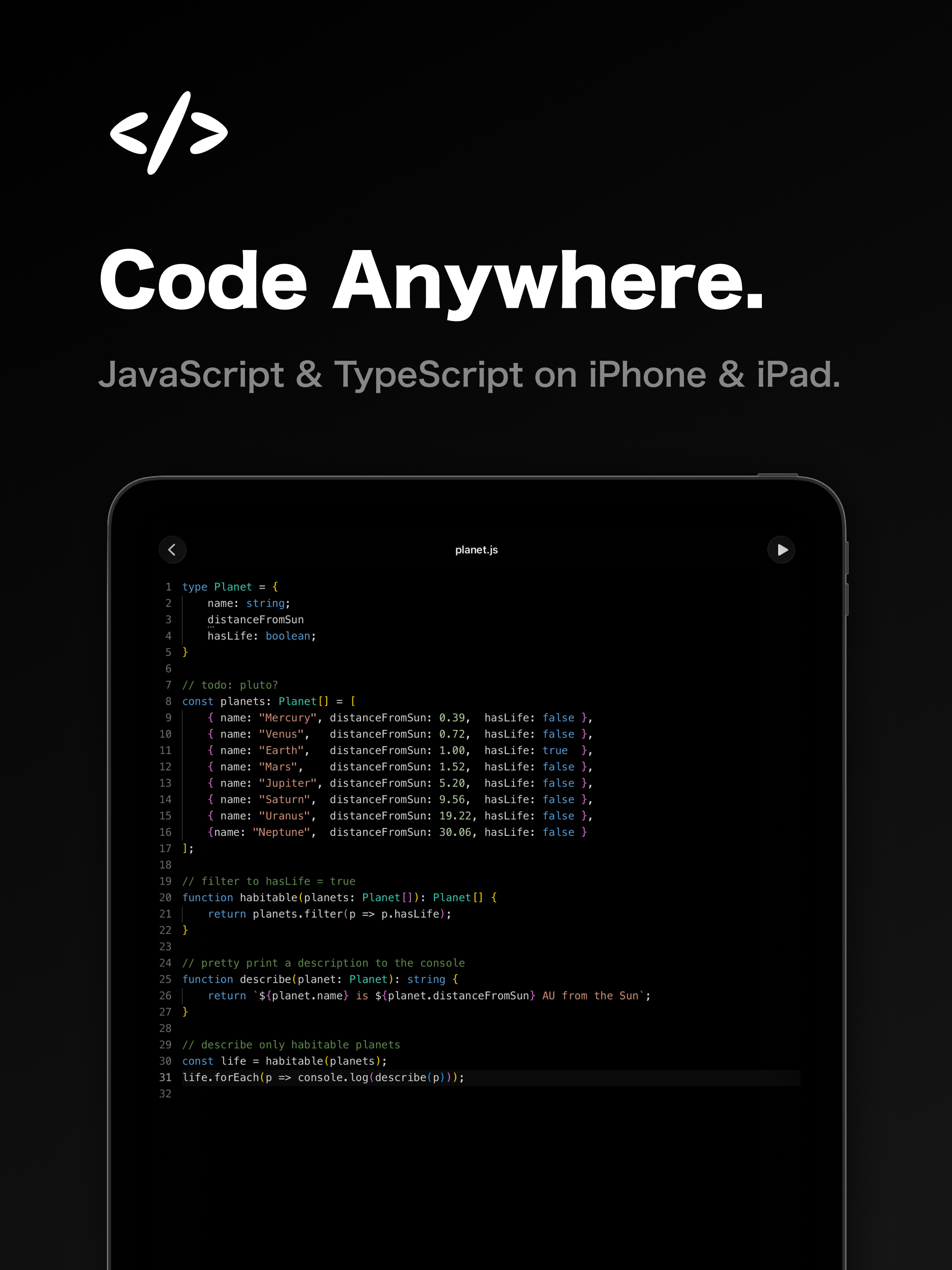 Script: JS & TS Editor