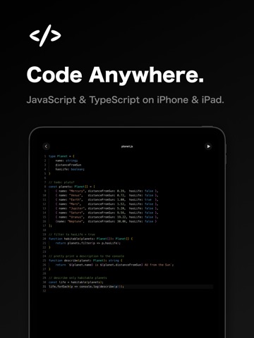 Script: JS & TS Editor ipad screenshot 3