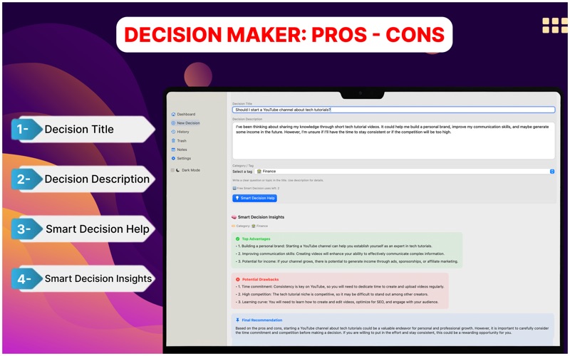 Decision Maker: Pros - Cons iPhone screenshot