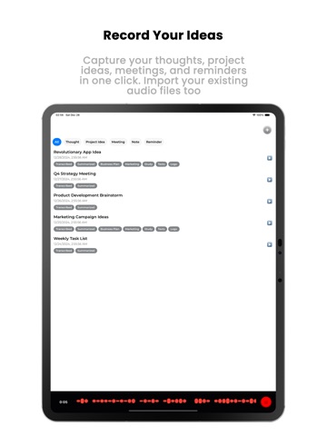 Voice Memos AI iPad screenshot