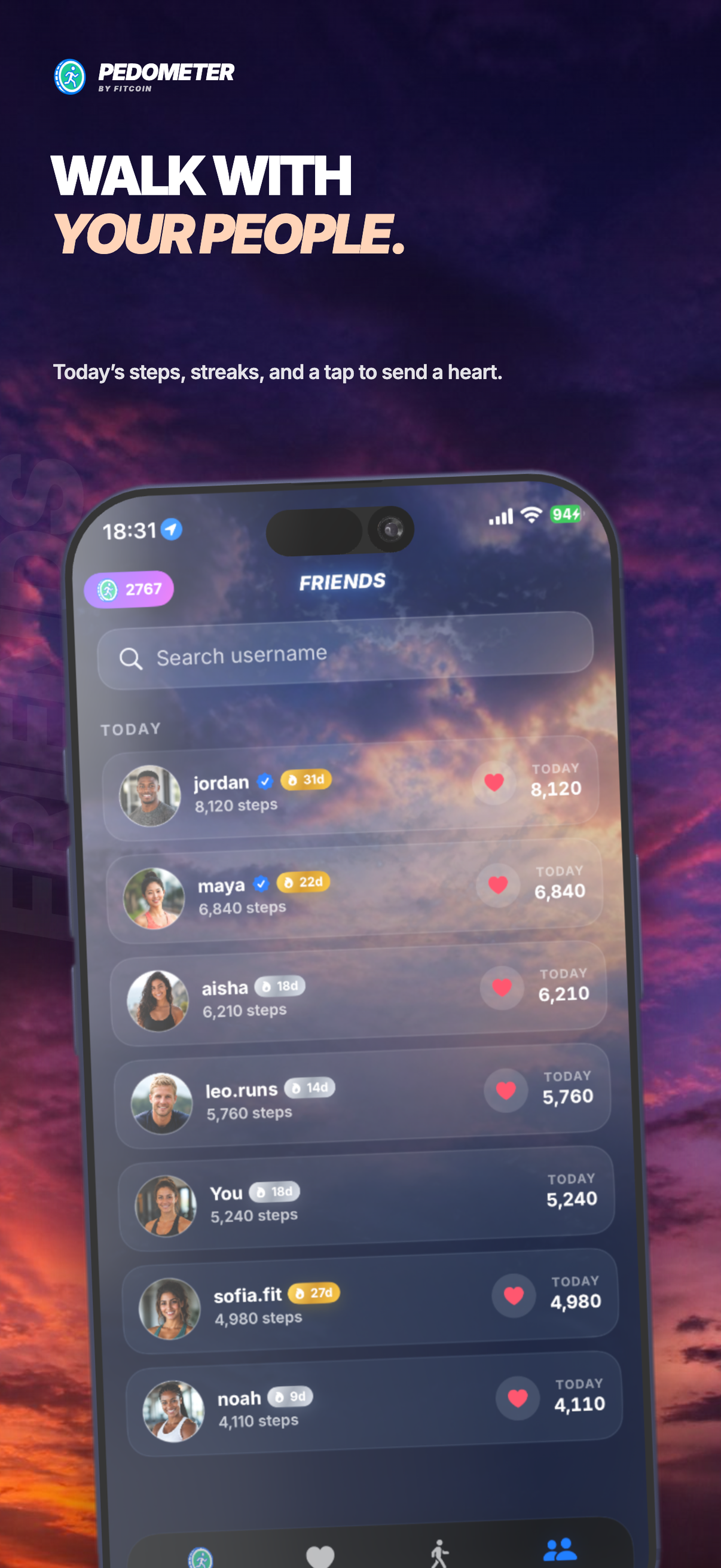 Pedometer by Fitcoin screenshot 5