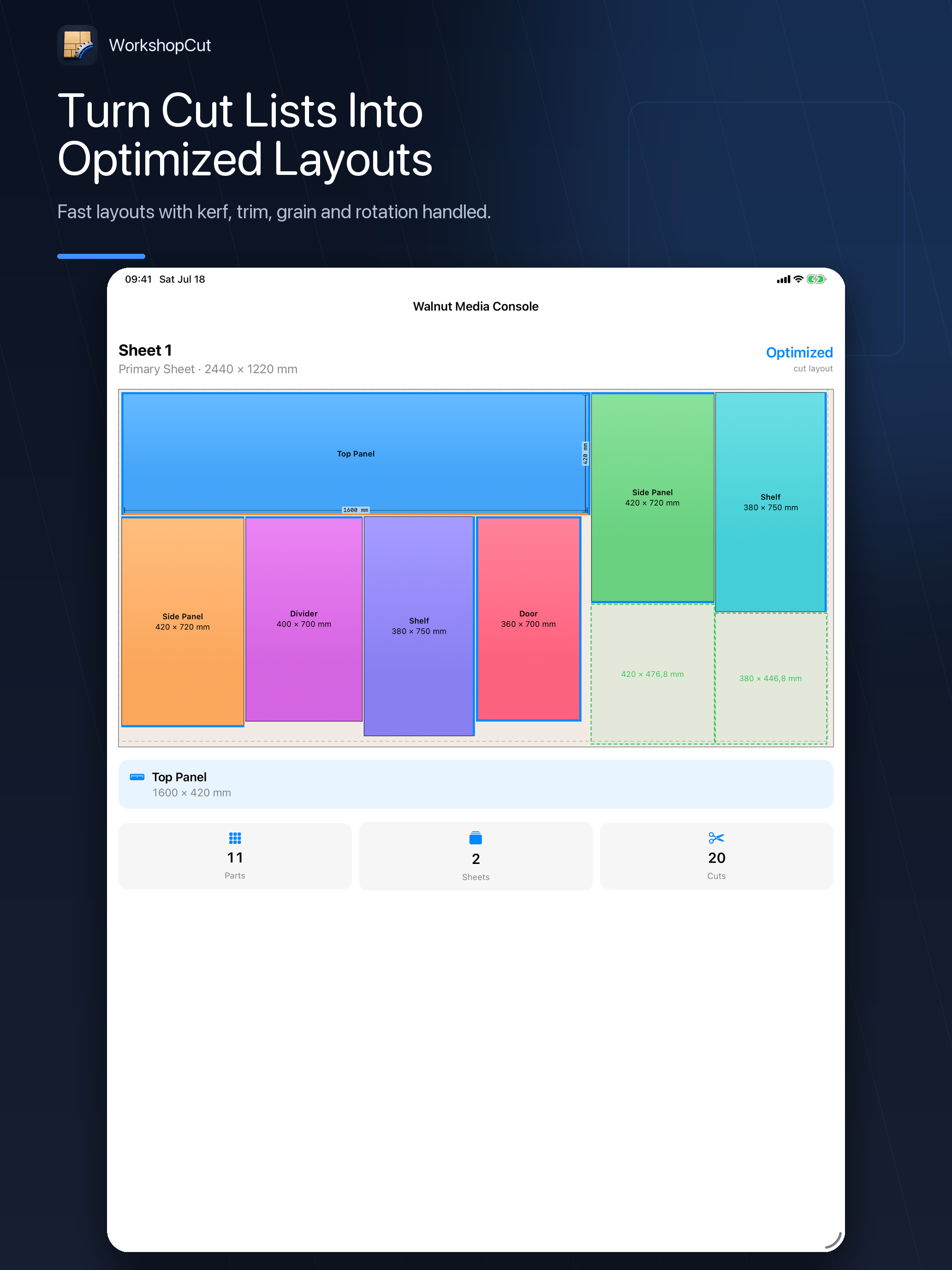 WorkshopCut: Cut List Planner screenshot 7