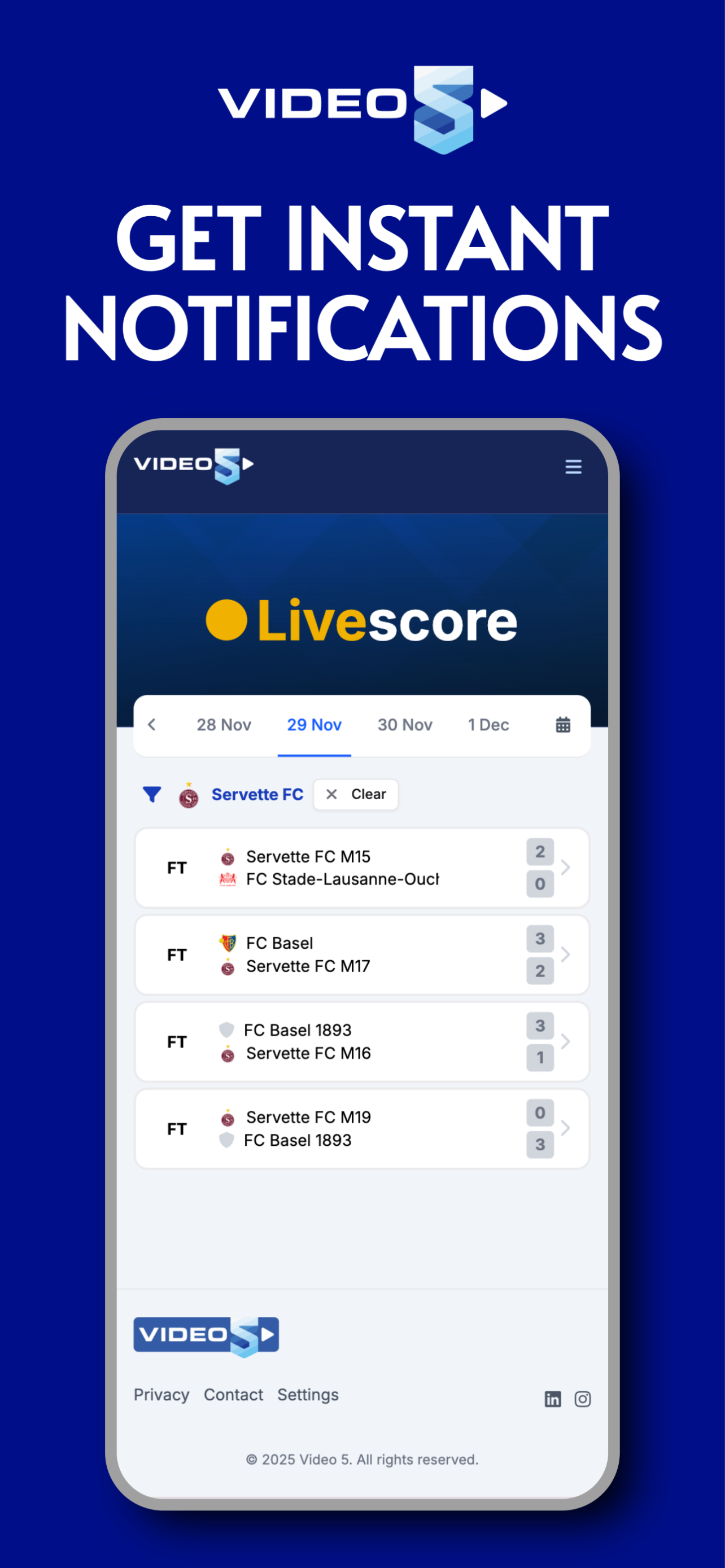 Video5 Livescore screenshot 3