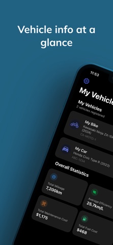 JustGarage - Car & Bike Logs iPhone screenshot