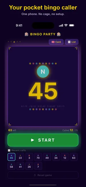 Bingo Caller Party screenshot 1