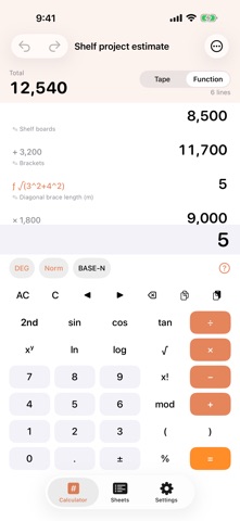 Dencho: Tape Calculator Screenshot 6 of 7