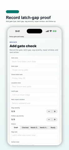 Fence Gate Sag Check Pad screenshot