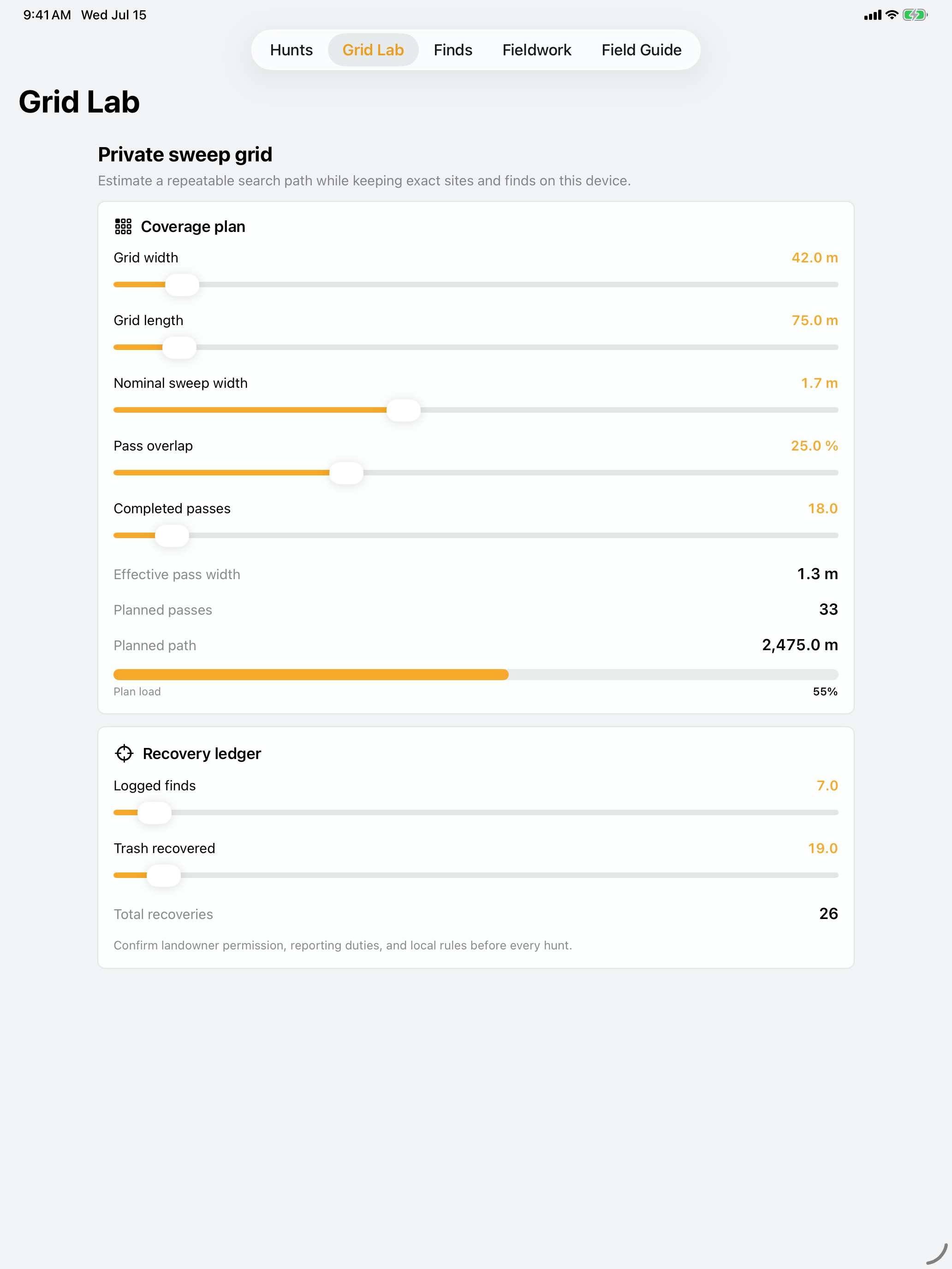 Sweeptrace: Detecting Log iPad screenshot 2 of 2
