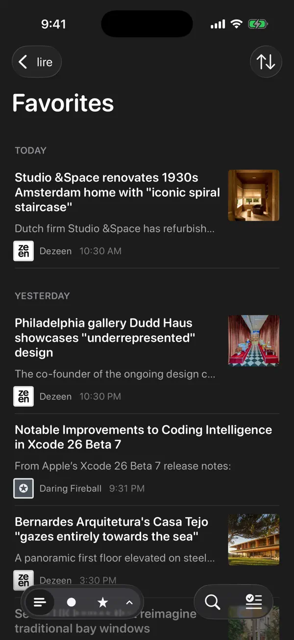 #4. lire: RSS Reader (iOS) Bởi: Kunal Sood
