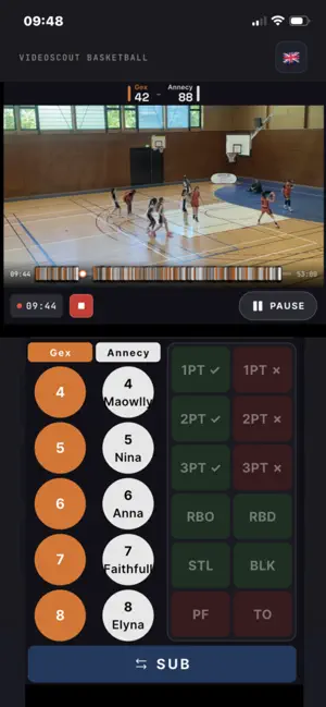 VideoScoutBasketball screenshot 2