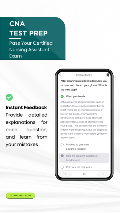 CNA Practice Test Prep Genie Screenshot