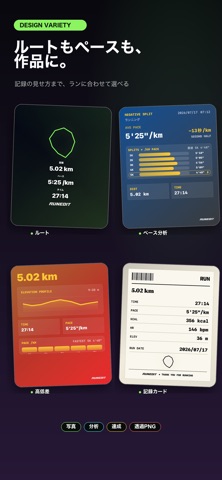 RUNEDIT：ランニング記録をSNSシェア iPhone screenshot